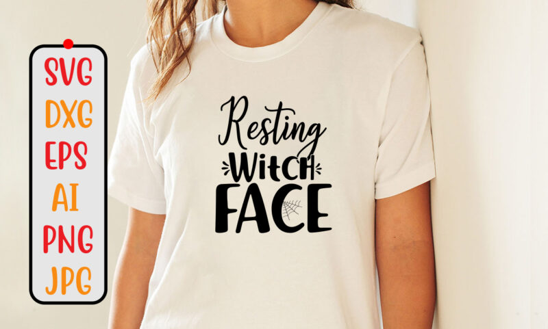 Resting Witch Face SVG Cut File