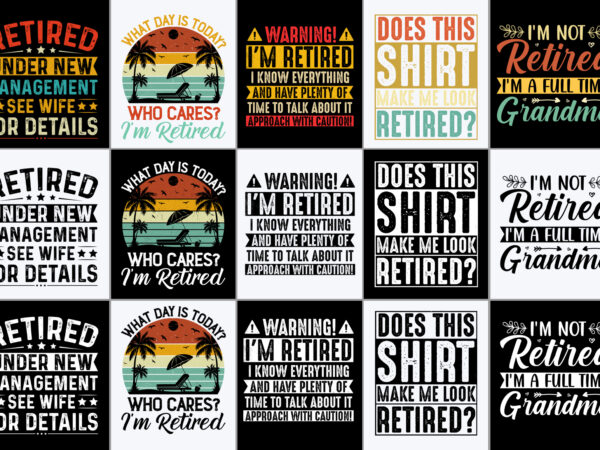 Retired t-shirt design bundle