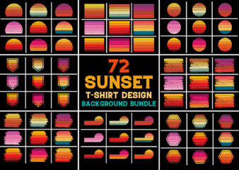Retro Vintage Sunset T-Shirt Design Background Vector Bundle