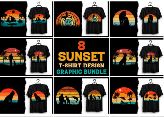 Retro Vintage Sunset T-Shirt Design Graphic