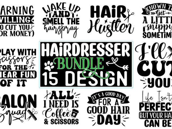 Hairdresser svg design bundle