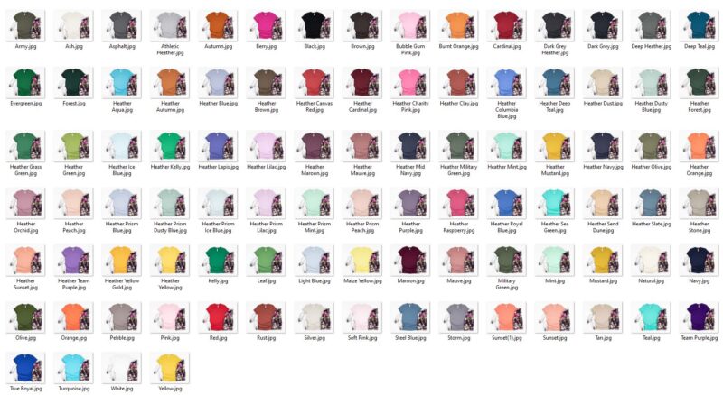 Bella Canvas 3001, T-shirt Mockups, Flat Lay Mockup, 90 Mockups