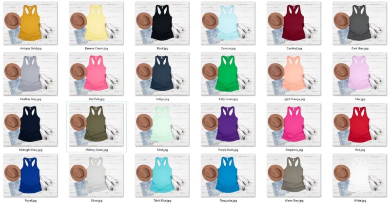 Next Level 1533, Racerback Tank Top Mockups, Flat Lay Mockup, 20 Mockups