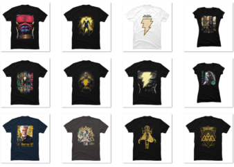 13 Black Adam PNG T-shirt Designs Bundle For Commercial Use Part 1