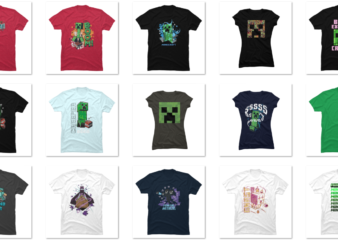 15 Minecraft png t-shirt designs bundle for commercial use part 2