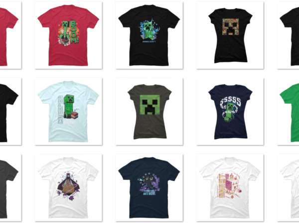 15 minecraft png t-shirt designs bundle for commercial use part 2