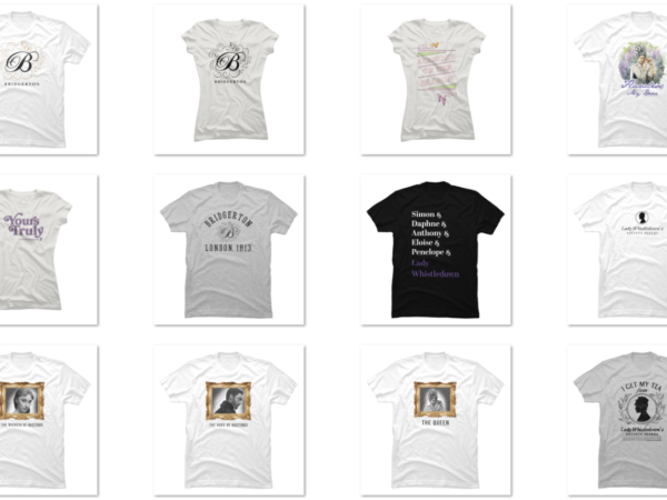 13 bridgerton png t-shirt designs bundle for commercial use