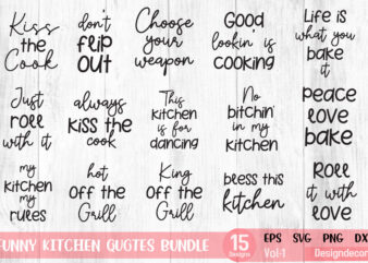 Funny Kitchen Sayings lettering bundle svg vol.1
