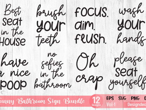 Funny bathroom sign bundle svg vol.1 t shirt graphic design