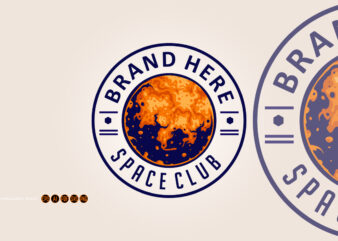 Space club label logo design svg