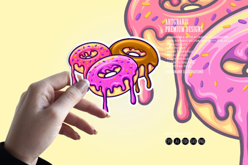 Cute ring donuts cartoon svg