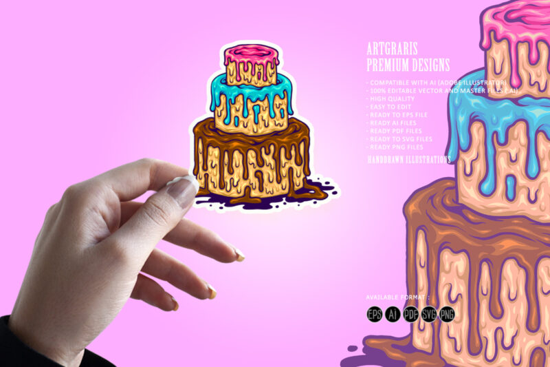 Delicious chocolate birthday cake svg