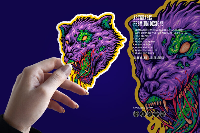 Angry werewolf head zombie svg