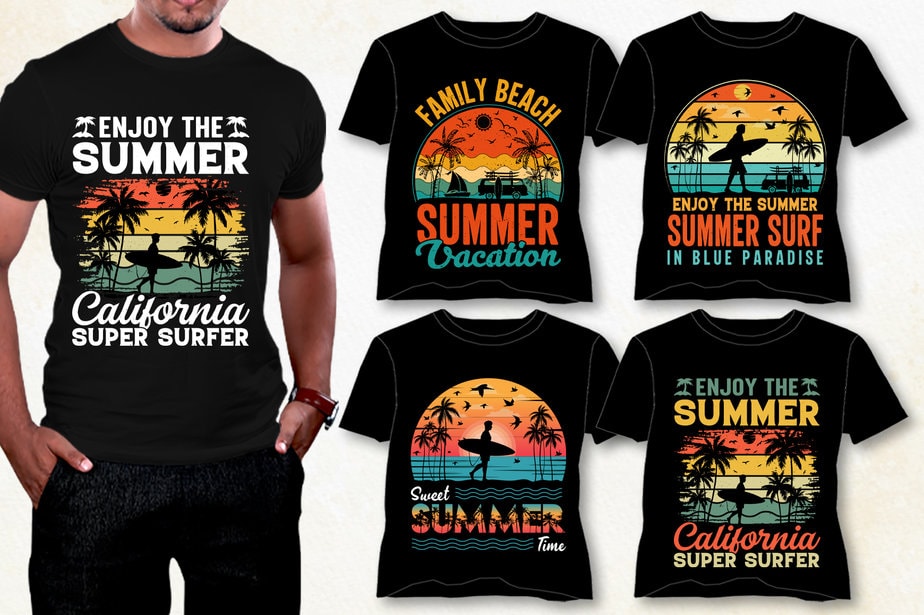 Summer T-Shirt Design Bundle - Buy t-shirt designs