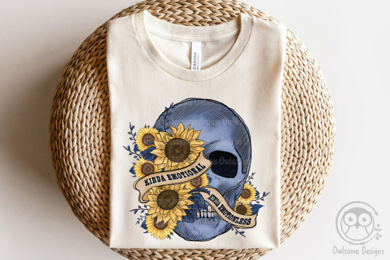 Sunflower Skull Emotional Sublimation Design