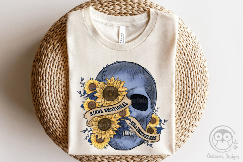 Sunflower Skull PNG Designs Bundle