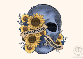 Sunflower Skull Emotional Sublimation Design