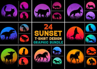 Sunset Graphic Background for T-Shirt Design