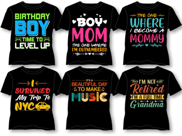 Typography t-shirt design bundle