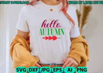 Hello Autumn, Fall SVG Bundle , Autumn SVG File, Pumpkin SVG File, Seasonal, Cricut, Silhouette, Cut Files, Digital, Instant Download, Fall SVG Bundle DXF, PNG jpeg, Fall Farmhouse Autumn Clipart,