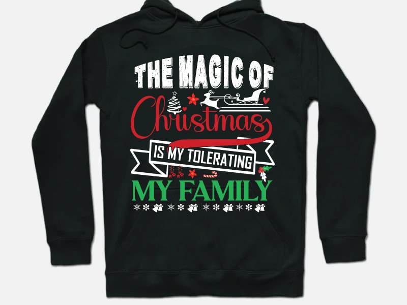 The magic of Christmas is my tolerating my family, Christmas Design ,t-shirt Design ,
