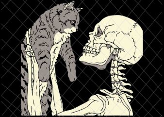 Skeleton Holding A Cat Svg, Skeleton Cat Halloween Svg, Black Cat Halloween Svg, Skeleton Halloween Svg, Skull Halloween Svg