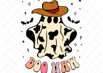 Boo Haw Svg, Ghost Western Cowboy Cowgirl Funny Halloween Spooky Svg, Ghost Cowboy Halloween Svg