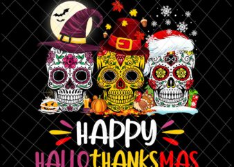 Sugar Skull Hallothankmas Png, Sugar Skull Halloween Png, Sugar Skull Thanksgiving Png, Sugar Skull Christmas Png