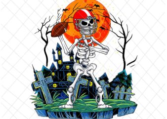 Skeleton American Football Png, American Football Lover Halloween Png, Skeleton Halloween Png t shirt template vector