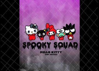 Spooky Squad Hello Kitty Halloween Png, Hello Kitty Halloween Png, Kids Halloween Png, Scary Halloween Png