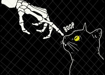Cat Black Lover Skeleton Hand Boop Svg, Funny Black Cat Halloween Svg, Skeleton Halloween Svg, Cat Skeleton Halloween Svg
