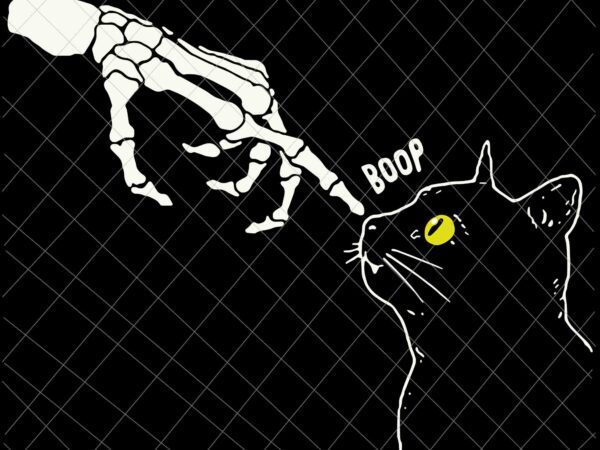 Cat black lover skeleton hand boop svg, funny black cat halloween svg, skeleton halloween svg, cat skeleton halloween svg t shirt vector file
