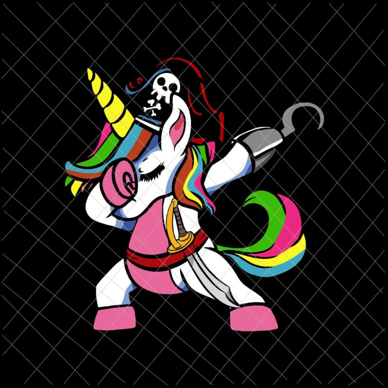 Funny Halloween Dabbing Cute Pirate Unicorn Svg, Unicorn Halloween Svg, Pirate Unicorn Svg, Unicorn Dabbing Halloween Svg