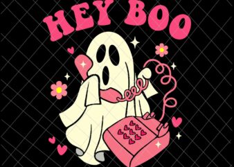 Hey Boo Svg, Funny Halloween Spooky Season Scary Ghost Svg, Ghost Phone Call Halloween Svg, Cute Ghost Halloween Svg