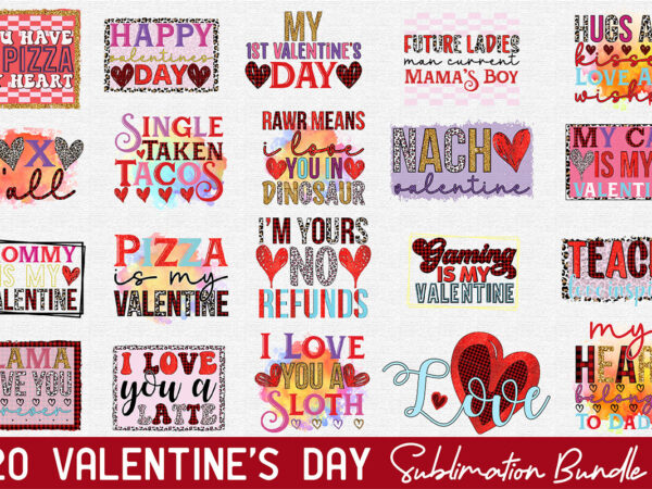 Valentine’s day sublimation bundle t shirt vector art