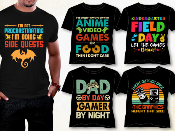 Video game t-shirt design bundle