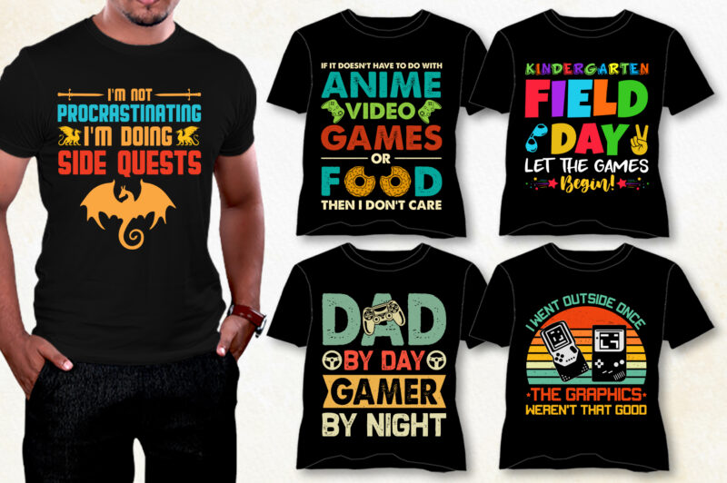 Video Game T-Shirt Design Bundle