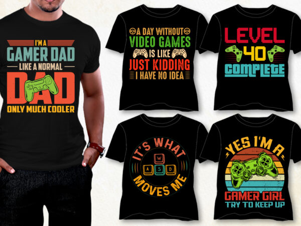 Video game t-shirt design bundle