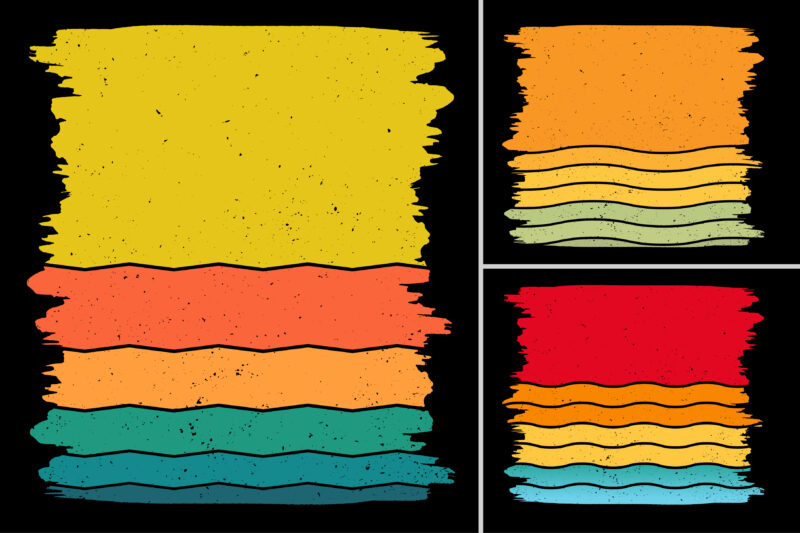 Sunset Retro Vintage T-Shirt Design Background Vector Bundle