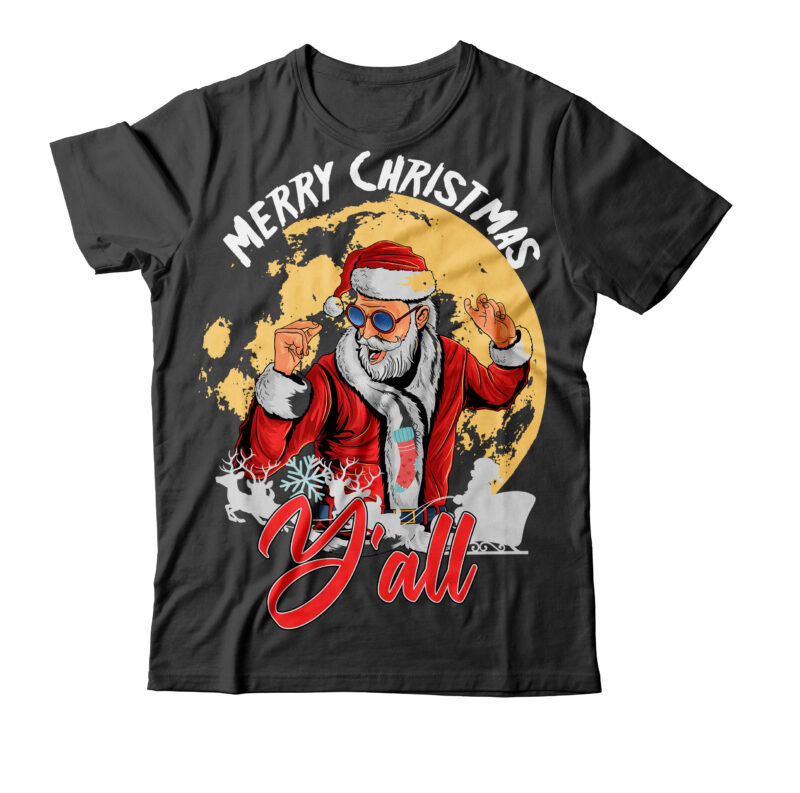 Merry Christmas Y'all T-Shirt Design ,Merry Christmas Y'all SVG Cut File , Christmas SVG Mega Bundle , 220 Christmas Design , Christmas svg bundle , 20 christmas t-shirt design ,