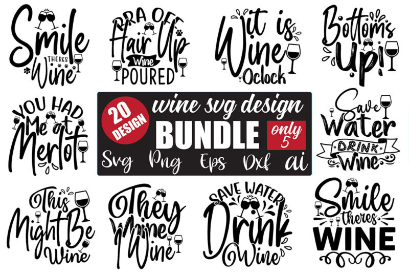 Wine Svg Design Bundle