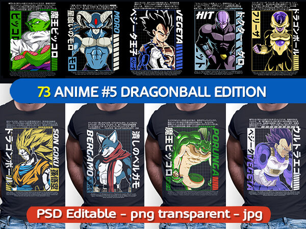 Dragon ball tshirt designs bundle | anime part#5