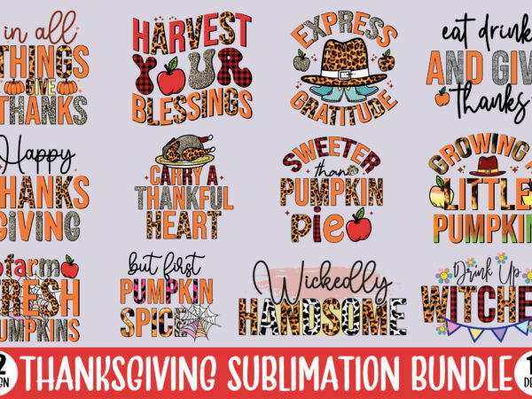 Thanksgiving sublimation design bundle