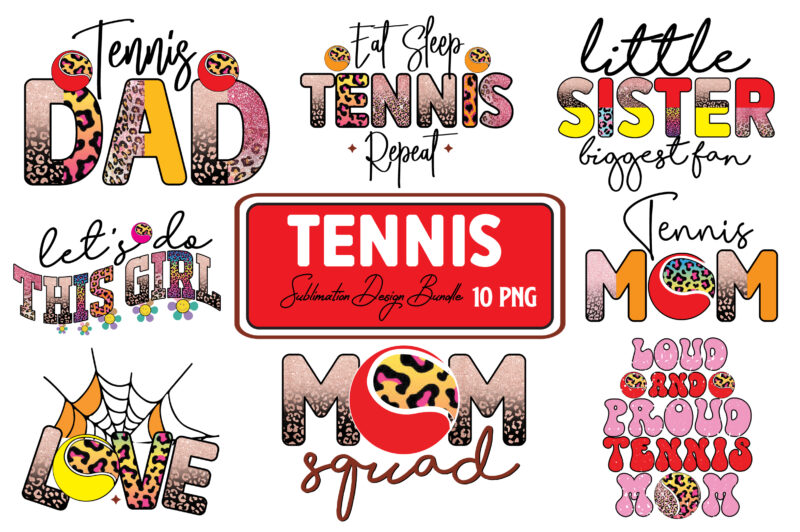 Tennis Sublimation Design Bundle