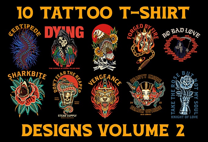 Tattoo T-Shirt Designs Vol. 2 - Buy t-shirt designs