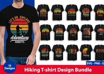 Hiking T-shirt Design Bundle