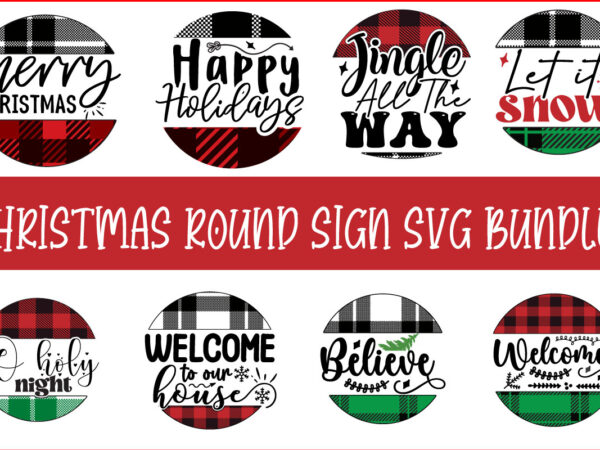 Christmas round sign svg bundle t shirt vector file