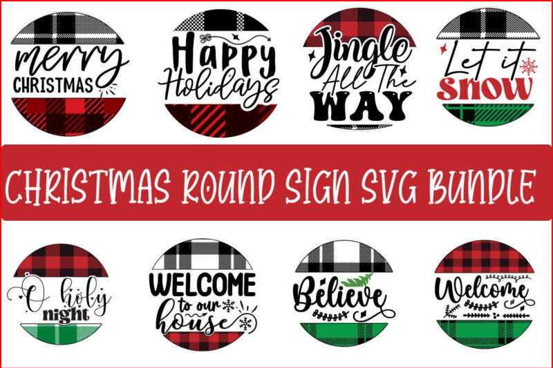 Christmas Round Sign SVG Bundle