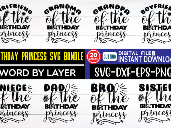 Birthday princess svg bundle birthday squad, birthday group, bithday queen, mommy and me outfits, family bundle svg, daughter of a queen, mother of a princess, mama mini, queen with crown t shirt template