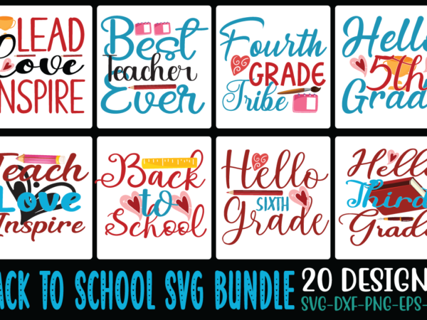 Back to school svg bundle t shirt template